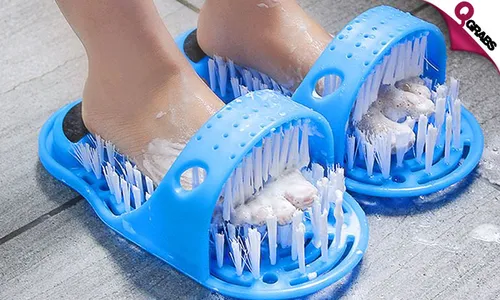 Foot Cleaning Brush Slippers!